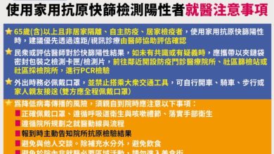 衛福部公布 65歲以上使用快篩試劑檢測陽性民眾就醫注意事項
