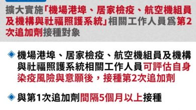 機組員、社福人員等4類對象開放打第4劑　7/1起可接種