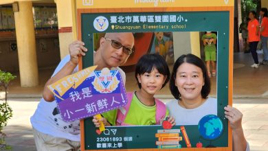 雙園以創意打卡板 歡迎學童開學返校