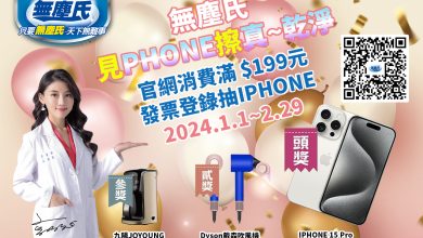 見Phone擦真～乾淨！無塵氏清潔利器滿199元送好禮，登錄發票即有機會抽中iPhone15等獨家獎品輕鬆迎接清潔健康、快樂的新年，立即參加！